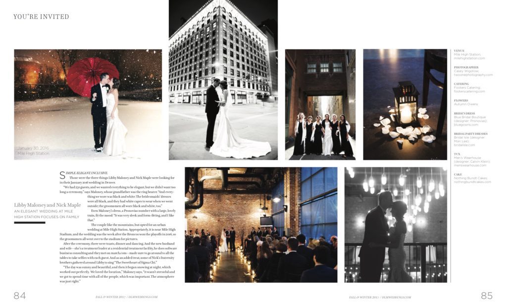 Denver Life Magazine Feature Mile High Station Wedding